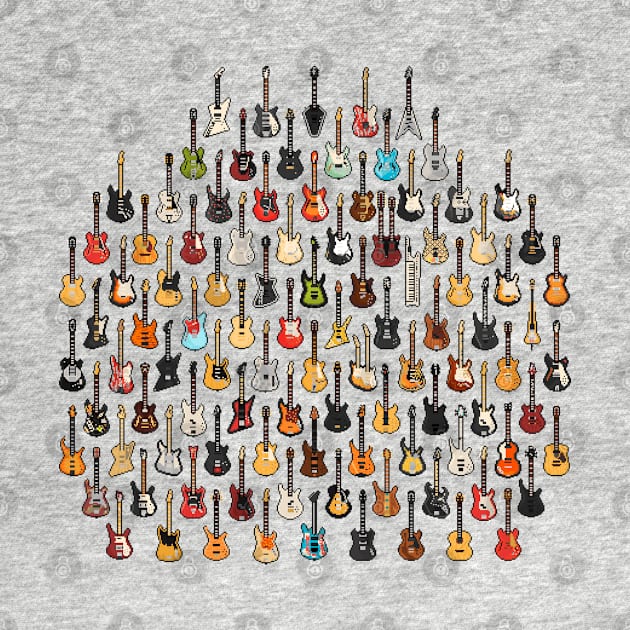 102 Pixel Guitars and Basses and a Keyboard by gkillerb